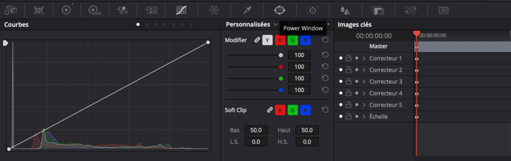 Étalonnage — Onglet vers les Powers Windows