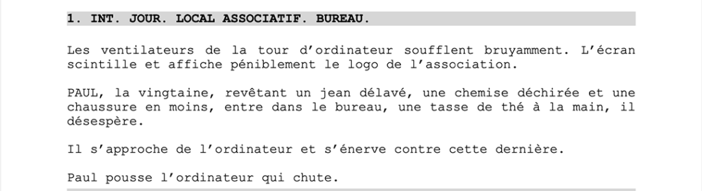 Illustration du séquencier. CLAP ! ÇA TOURNE ! - écrire un scénario